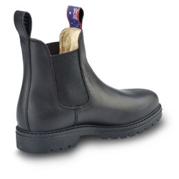 Blue Heeler Chelsea Boots Jackaroo mit Lammfell Schwarz 44