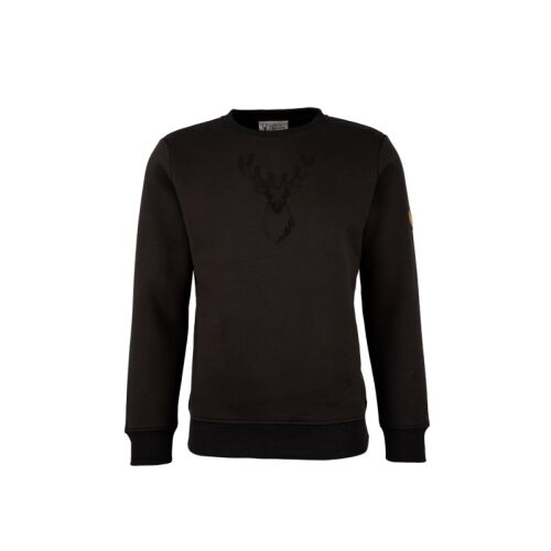 Hubertus Herren Funktions-Sweatshirt mit Hirschkopfprägung "John" Oliv/Braun 4XL