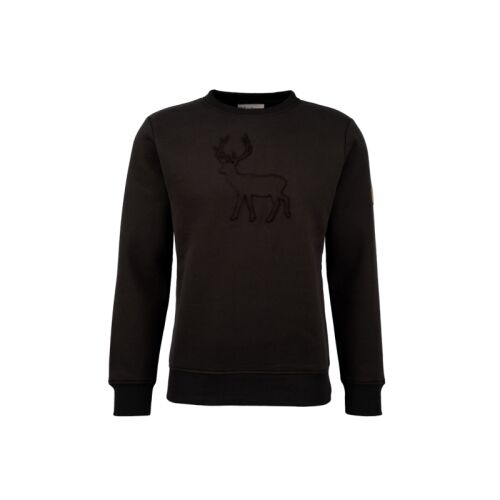 Hubertus Herren Funktions-Sweatshirt mit Hirschprägung "Jack" Oliv/Braun 6XL