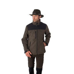 Hubertus Herren Fleecejacke Blouson &quot;Windblocker&quot; Oliv/Braun 5XL