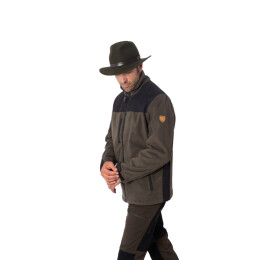 Hubertus Herren Fleecejacke Blouson &quot;Windblocker&quot; Oliv/Braun 5XL