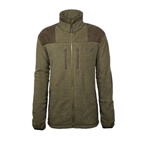 Hubertus Herren Fleecejacke mit Besätzen Oliv/Braun 8XL
