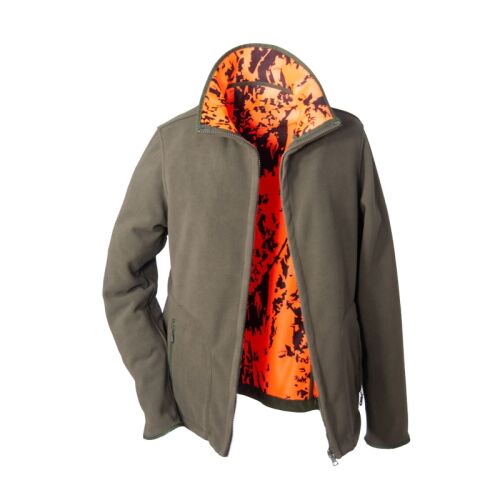 Hubertus Damen Wende-Fleecejacke "Pirsch" Oliv/Orange XS