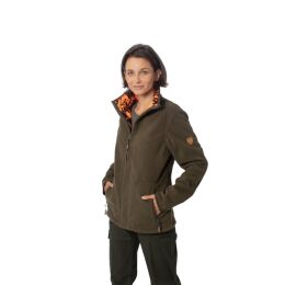 Hubertus Damen Wende-Fleecejacke &quot;Pirsch&quot; Oliv/Orange L