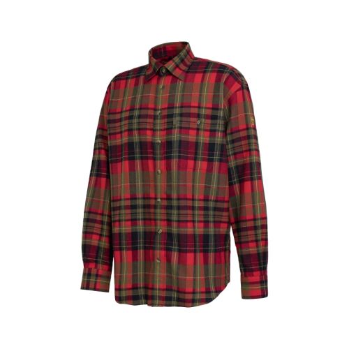 Rascher Herren Hemd Vollzwirn- Flanell Holm Rot- Karo 47