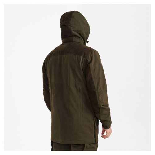 Deerhunter Eagle Gilet In Pile Elasticizzato Verde Tarmac - Giubbotto Senza Maniche Da Caccia Con Dettagli In Pelle Scamosciata Sintetica