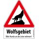 Warnschild "Wolfsgebiet" Groß