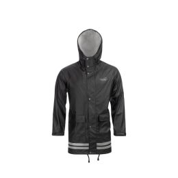 Arrak Unisex Regenmantel Schwarz XL