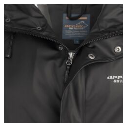 Arrak Unisex Regenmantel Schwarz XL