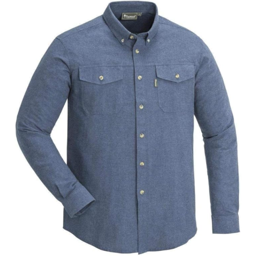 Pinewood Herren Hemd Loui Melange blue melange