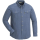 Pinewood Herren Hemd Loui Melange blue melange