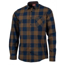 Somlys Herren Hemd aus Baumwolle Braun/Navy L