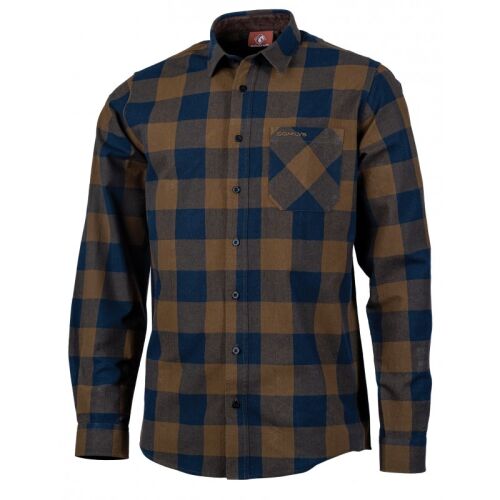 Somlys Herren Hemd aus Baumwolle Braun/Navy XXL