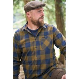 Somlys Herren Hemd aus Baumwolle Braun/Navy XXL