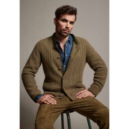 Habsburg Herren Strickjacke Erik Oliv
