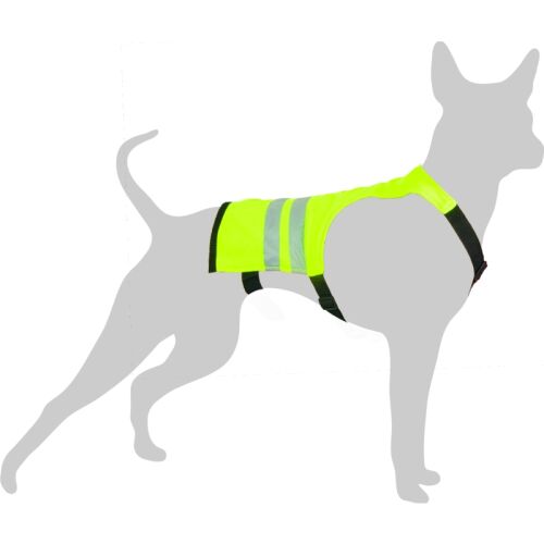 Flamingo Hunde Sicherheitsmantel Fluo Grüngelb S
