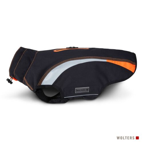 Wolters Regenjacke Xtra Strong für Dackel Schwarz/Neon Orange 38cm