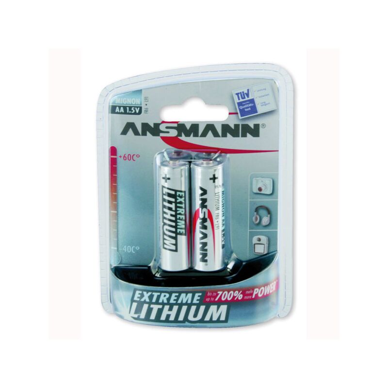 ANSMANN 2x Extreme Lithium Batterie 1,5 V Mignon AA