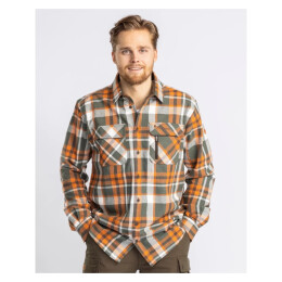 Pinewood Herren Flanellhemd Lappland Green/Orange M