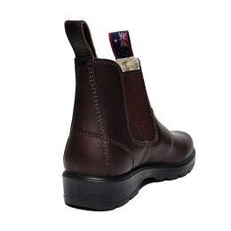 Blue Heeler Damen Chelsea Boots Brisbane mit Lammfell Dunkelbraun 38
