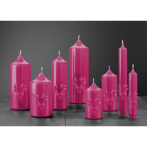 Engels Kerzen Gelackte Stab- oder Stumpkerze mit Geweih Pink Ø 8cm 20cm