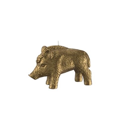 Engels Kerzen Objektkerze Gelackt Wildschwein Gold Metallic