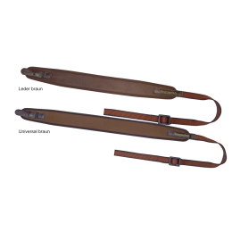 Niggeloh Gewehrgurt Leder braun mit Schnellverschluss