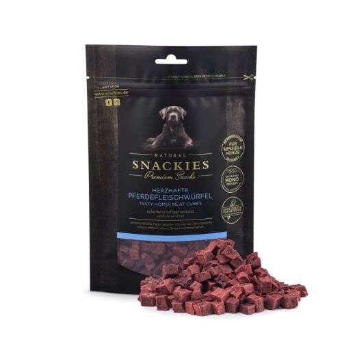 Snackies Hundesnack Herzhafte Pferdefleischwürfel 170g