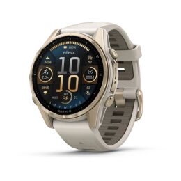 Garmin Armbanduhr Fenix 8 Sapphire Nebelgrau/Softgold ⌀ 43mm AMOLED