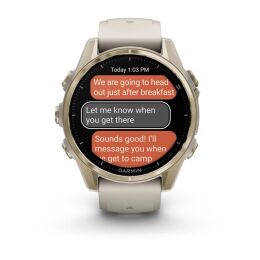 Garmin Armbanduhr Fenix 8 Sapphire Nebelgrau/Softgold ⌀ 43mm AMOLED