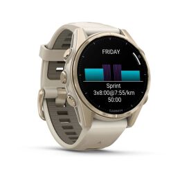Garmin Armbanduhr Fenix 8 Sapphire Nebelgrau/Softgold ⌀ 43mm AMOLED