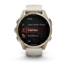 Garmin Armbanduhr Fenix 8 Sapphire Nebelgrau/Softgold ⌀ 43mm AMOLED