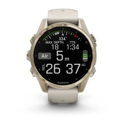 Garmin Armbanduhr Fenix 8 Sapphire Nebelgrau/Softgold ⌀ 43mm AMOLED