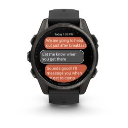 Garmin Armbanduhr Fenix 8 Sapphire Schwarz/Carbongrau Titan DLC ⌀ 43mm AMOLED