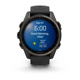Garmin Armbanduhr Fenix 8 Sapphire Schwarz/Carbongrau Titan DLC ⌀ 43mm AMOLED