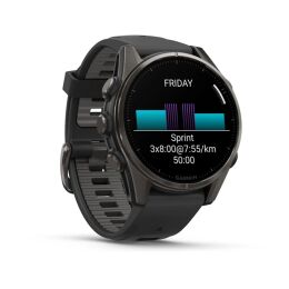 Garmin Armbanduhr Fenix 8 Sapphire Schwarz/Carbongrau Titan DLC ⌀ 43mm AMOLED