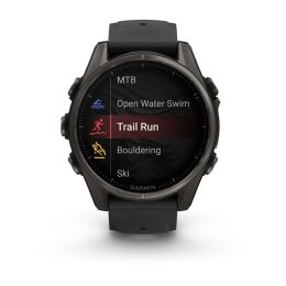 Garmin Armbanduhr Fenix 8 Sapphire Schwarz/Carbongrau Titan DLC ⌀ 43mm AMOLED