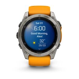 Garmin Armbanduhr Fenix 8 Sapphire Graphit/Titanium Titan ⌀ 51mm AMOLED