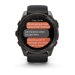 Garmin Armbanduhr Fenix 8 Sapphire Schwarz/Carbongrau Titan DLC ⌀ 51mm AMOLED