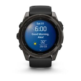Garmin Armbanduhr Fenix 8 Sapphire Schwarz/Carbongrau Titan DLC ⌀ 51mm AMOLED