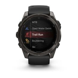 Garmin Armbanduhr Fenix 8 Sapphire Schwarz/Carbongrau Titan DLC ⌀ 51mm AMOLED