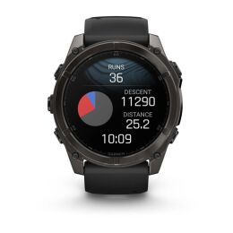Garmin Armbanduhr Fenix 8 Sapphire Schwarz/Carbongrau Titan DLC ⌀ 51mm AMOLED