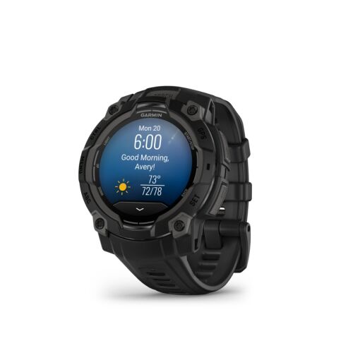 Garmin Armbanduhr Instinct 3 Amoled 45 mm Schwarz mit Silikon-Wechselarmband 22 mm Schwarz