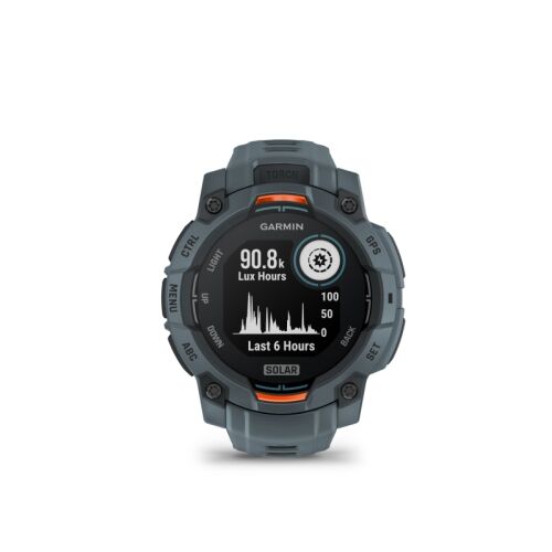 Garmin Armbanduhr Instinct 3 Solar 45 mm Twilight mit Silikon-Wechselarmband 22 mm Twilight
