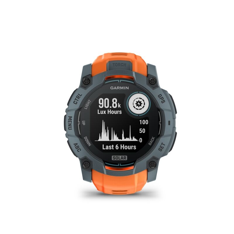 Garmin Armbanduhr Instinct 3 Solar 50 mm Twilight mit Silikon-Wechselarmband 26 mm Solstice