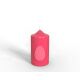 Engels Kerzen Gelackte Stumpenkerze m. Osterei - Relief Glanz-Lack Pink Ø 8cm x H15cm