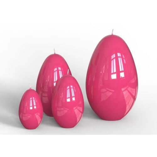 Engels Kerzen Gelackte Oster-Ei-Objektkerze Glanz-Lack Pink M Nr. 3 glänzend, Ø 8 H 12 cm