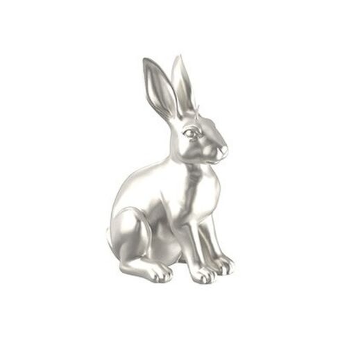 Engels Kerzen Gelackte Objektkerze Hase Glanz-Lack Leinen Metallic