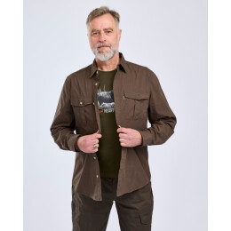 Pinewood Herren Hemd Safari Dark Olive L