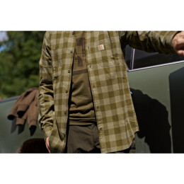 H&auml;rkila Herren Hemd Scandinavien Dark olive check L